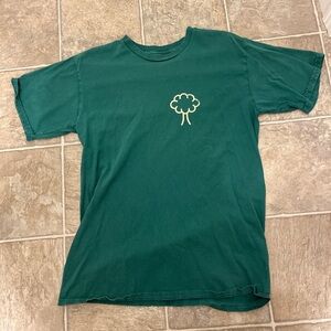 PacSun Dark Green Short-Sleeve Tee with Cream Tree Graphic